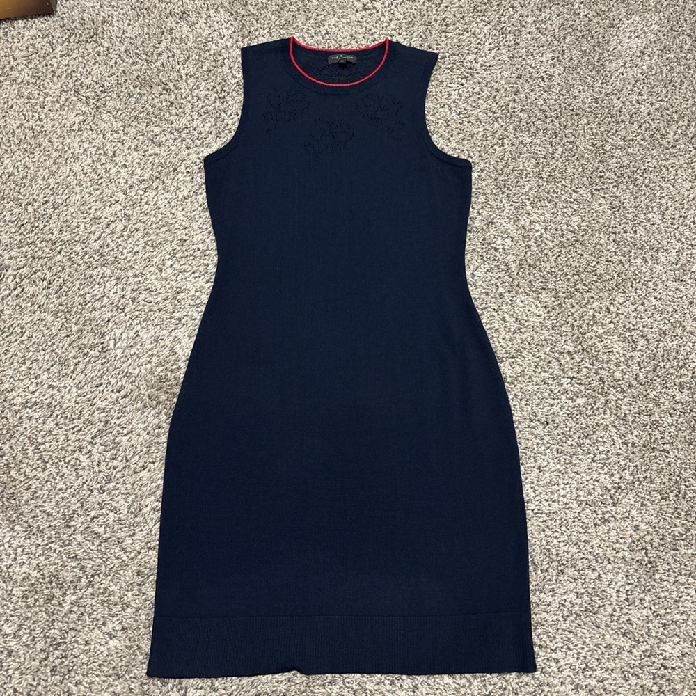 Rag & Bone Blue Crew Neck Sheath Midi Dress